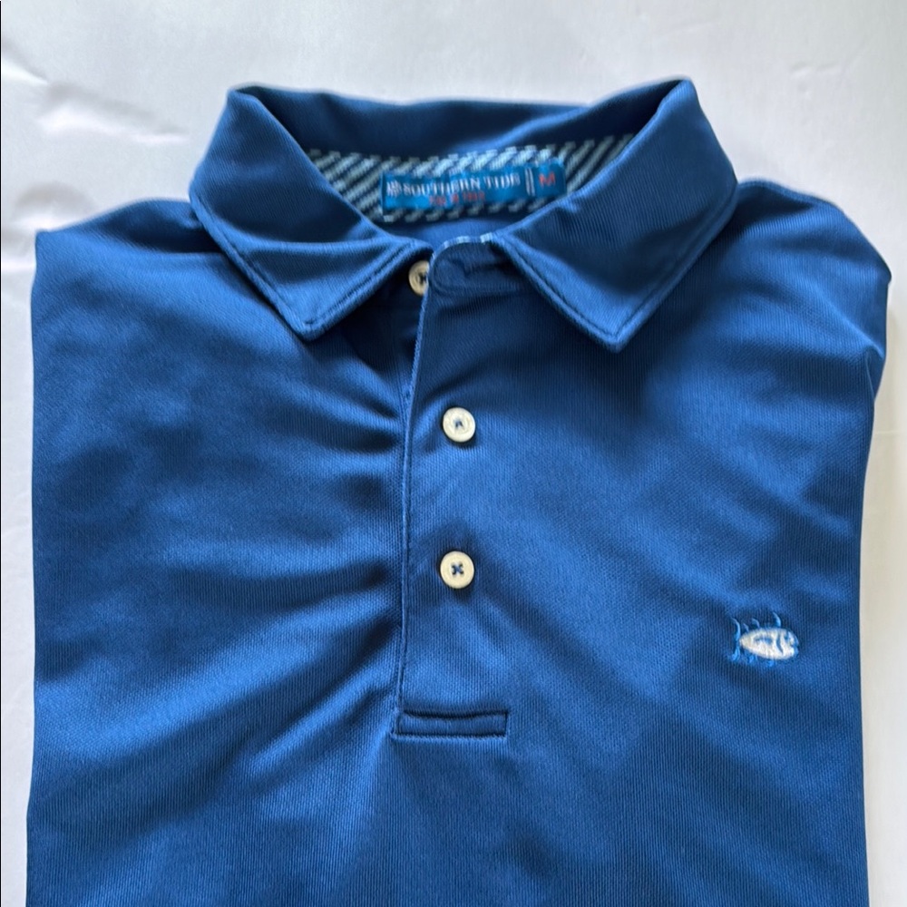Southern Tide Blue Performance Polo Shirt, size M